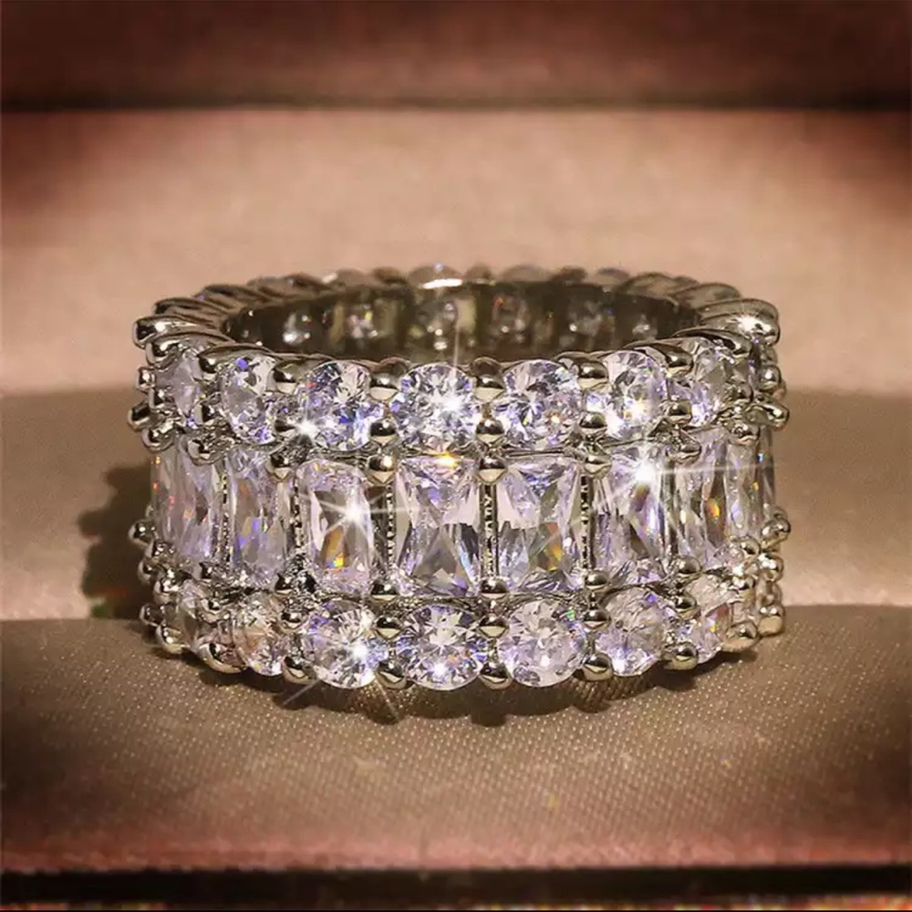 S925 Silver Fashion Cubic Zirconia Luxury Ring